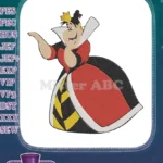 Regal Queen of Hearts Alice in Wonderland embroidery designs - Instant Download