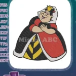 Alice in Wonderland Queen of Hearts regal character embroidery designs - Instant Download