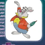 Classic Alice Wonderland White Rabbit with Umbrella embroidery designs - Instant Download
