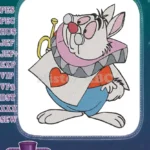 Alice in Wonderland White Rabbit with Trumpet embroidery designs - Instant Download
