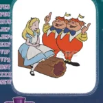 Alice in Wonderland with Tweedledee Tweedledum cartoon embroidery designs - Instant Download