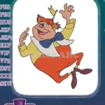 Whimsical Mad Hatter Jumping Alice in Wonderland Embroidery Designs - Instant Download