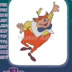 Happy Tweedledee Jumping Cartoon Character Embroidery Designs - Instant Download