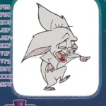 Excited cartoon piglet character embroidery designs for children's apparel - Instant Download