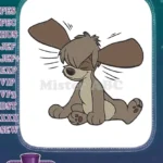 Cute cartoon puppy dog with big floppy ears embroidery designs - Instant Download