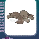 Cute sleepy brown puppy dog embroidery designs for pet lovers - Instant Download