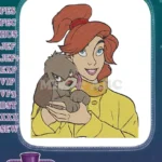 Animated Anastasia and Pooka cute puppy dog embroidery designs - Instant Download