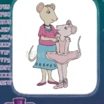 Adorable Mother Mouse and Ballerina Daughter Embroidery Designs - Instant Download