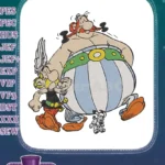Asterix Obelix and Dogmatix Gallic warrior cartoon embroidery designs - Instant Download