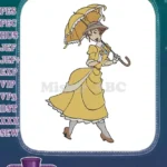 Elegant Jane Porter yellow dress parasol Disney embroidery designs - Instant Download