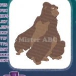 Friendly Brown Gorilla Ape Embroidery Designs for Jungle Lovers - Instant Download