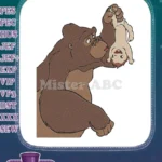 Playful Gorilla Holding Baby Tarzan Upside Down Jungle Embroidery Designs - Instant Download