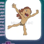 Joyful Tarzan-like Character Yelling Wild Adventure Embroidery Designs - Instant Download