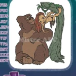 Tarzan and Gorilla Jungle Friends Embroidery Designs - Instant Download