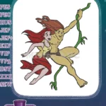 Tarzan and Jane Jungle Vine Swinging Couple Embroidery Designs - Instant Download