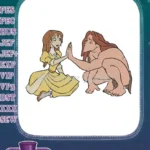 Tarzan and Jane Animated Jungle Romance Embroidery Designs - Instant Download