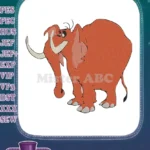 Cute Cartoon Orange Elephant Machine Embroidery Designs for Animal Lovers - Instant Download