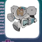 Cyborg Teen Titans Go Strong Robot Superhero Embroidery Designs - Instant Download