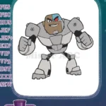 Powerful Cyborg Teen Titans Go Superhero Character Embroidery Designs - Instant Download