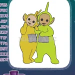 Happy Teletubbies Laa-Laa and Dipsy cartoon embroidery designs - Instant Download