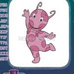 Uniqua The Backyardigans pink polka dot dancing embroidery designs - Instant Download