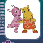 Pink Uniqua and Yellow Tasha Backyardigans cartoon character embroidery designs - Instant Download