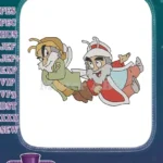 Whimsical flying insect Santa and gnome old men embroidery designs - Instant Download