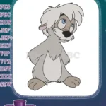 Cute cartoon lion cub with blue eyes embroidery designs - Instant Download