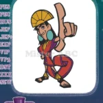 Disney Emperor Kuzco Golden Headdress Cartoon Character Embroidery Designs - Instant Download