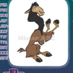 Mischievous Cartoon Llama Lying on Its Back Upside Down Embroidery Designs - Instant Download