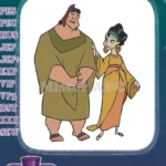 Emperor Kuzco and Yzma animated movie character embroidery designs - Instant Download