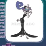 Disney Yzma evil sorceress with dramatic headdress embroidery designs - Instant Download