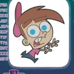 The Fairly OddParents Timmy Turner scared face embroidery designs - Instant Download