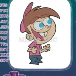 Happy Timmy Turner cartoon boy embroidery designs for children - Instant Download