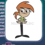Fairly OddParents Vicky angry expression cartoon embroidery designs - Instant Download