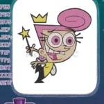 Wanda Fairly OddParents Fairy Godparent Cartoon Embroidery Designs - Instant Download