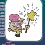 Happy Wanda Fairly OddParents magic star wand embroidery designs - Instant Download