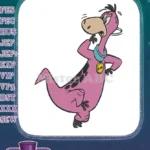 The Flintstones Pink Dinosaur Snooper Surprised Expression Embroidery Designs - Instant Download