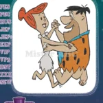 Fred and Wilma Flintstone Dancing Cartoon Embroidery Designs - Instant Download
