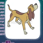 Cute cartoon hound dog looking up embroidery designs - Instant Download