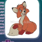 Cute smiling young fox cartoon character embroidery designs - Instant Download