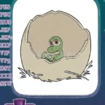 Cute Baby Dinosaur Hatching From Egg Embroidery Designs - Instant Download