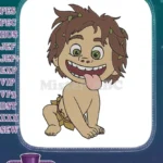 Cute baby caveman Spot The Good Dinosaur embroidery designs - Instant Download
