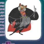 Cunning Cartoon Rat Villain in Fancy Suit Embroidery Designs - Instant Download