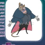 Evil Professor Ratigan Rat in Blue Cape Disney Embroidery Designs - Instant Download