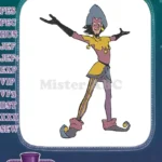 Colorful Playful Jester Character Court Fool Embroidery Designs - Instant Download