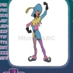 Angry Jester Colorful Costume Medieval Fantasy Embroidery Designs - Instant Download