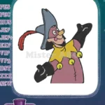 Whimsical Cartoon Jester Character with Big Nose Embroidery Designs - Instant Download