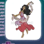 Graceful Gypsy Dancer with Flowing Scarf Embroidery Designs - Instant Download