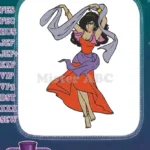 Vibrant Dancing Gypsy Woman Esmeralda Character Embroidery Designs - Instant Download